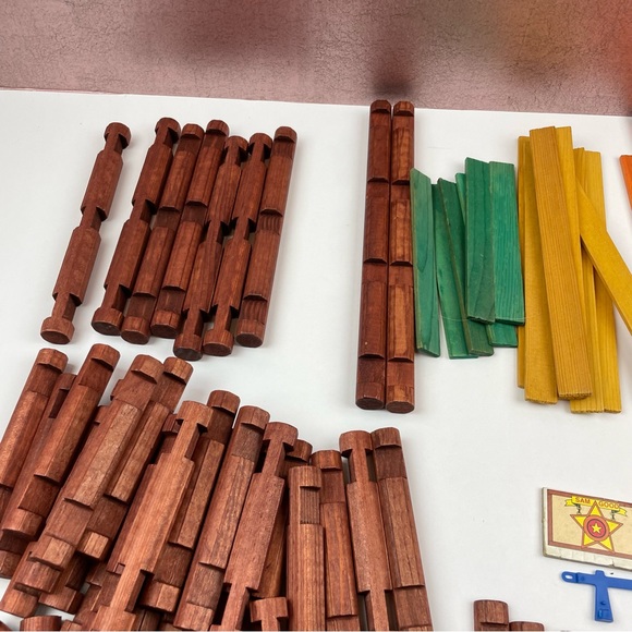 Lincoln Logs Set Sheriff Town Brown Green Toy Wood - Picture 3 of 6